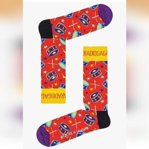 Happy Socks House Of Queen Red and Purple Crown We Will Shock You Socks
